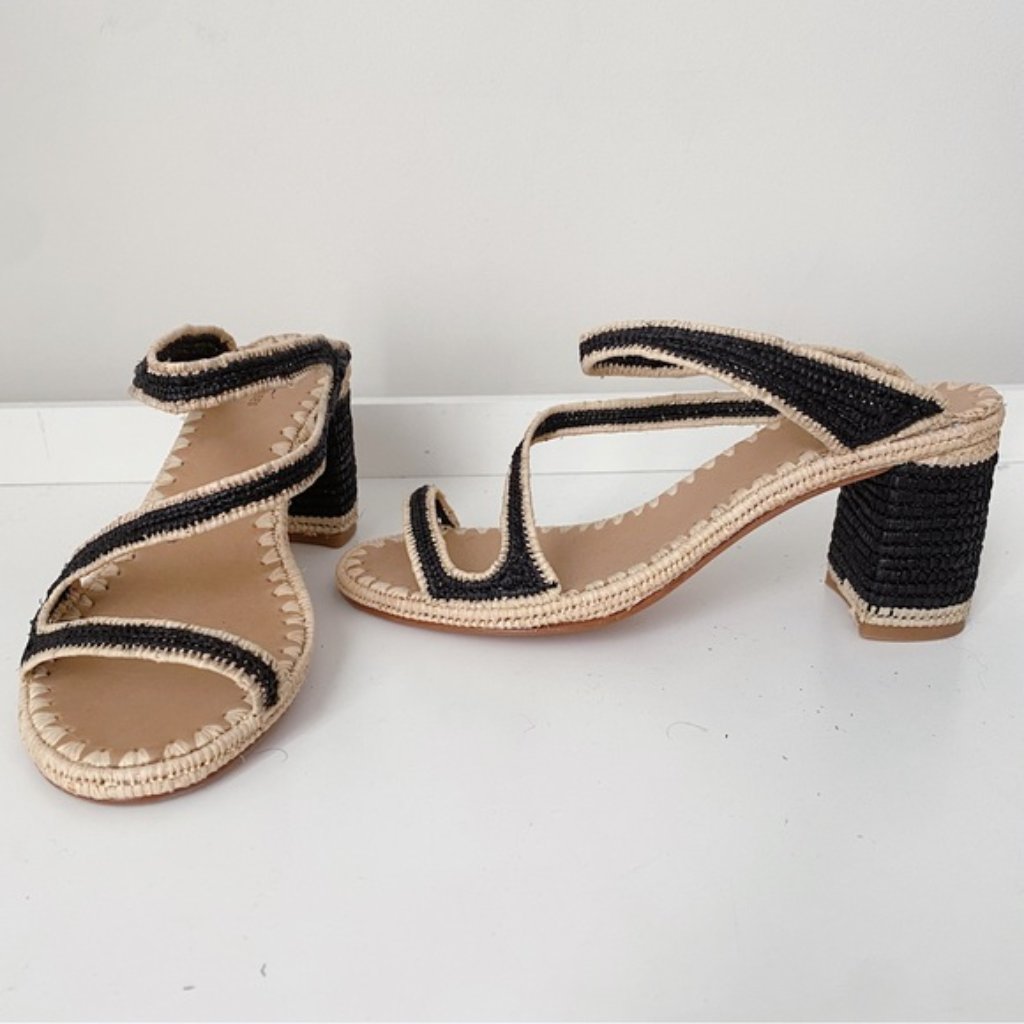 Carrie Forbes Salah Woven Raffia Espadrilles Mules Sandals 40 10